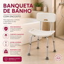 Banqueta de Banho para Idosos com Encosto e Altura Ajustável —  Alumínio Antiferrugem 135kg