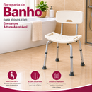 Banqueta de Banho para Idosos com Encosto e Altura Ajustável —  Alumínio Antiferrugem 135kg