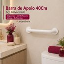 Barra de Apoio 40Cm - Aço Galvanizado Segurança e Conforto para Idosos e Deficientes