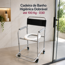 Cadeira de Banho Higiênica Dobrável até 100 Kg - D30