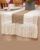 Caminho de Mesa Boho em Algodão Crochê Decoração Rústica e Moderna
