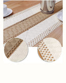 Caminho de Mesa Boho em Algodão Crochê Decoração Rústica e Moderna