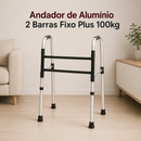 Andador de Alumínio 2 Barras Fixo Plus 100kg
