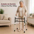 Andador de Alumínio 2 Barras Fixo Plus 100kg