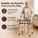 Andador de Alumínio 2 Barras Fixo Plus 100kg