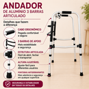 Andador de Alumínio 3 Barras Articulado | Leve, Reforçado e Dobrável até 130kg