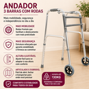Par de Rodas para Andador 3 Barras D10 - Dellamed