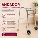 Par de Rodas para Andador 3 Barras D10 - Dellamed