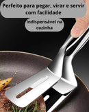 Clipe de Pá de Peixe Frito em Aço Inoxidável 2 em 1 Espátula Dupla para Grelhados