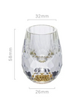 Conjunto 6 Copos Cristal Vidro com Folha de Ouro