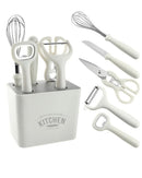 Conjunto de Utensílios de Cozinha em Aço Inoxidável Descascador Faca e Tesoura