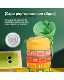 Copo Térmico Infantil com Canudo em Aço Inox
