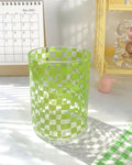 Copo de Vidro Xadrez 300ml Elegância para Suco Café e Drinks