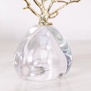 Estatueta Decorativa de Coral Dourado com Base Transparente em Resina