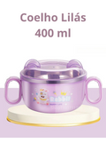 Tigela lancheira infantil em aço inox 304 com alça