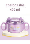 Tigela lancheira infantil em aço inox 304 com alça