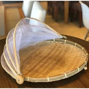 BambuFresh – Cesto de Bamboo com Cobertura de Tela Retrátil Protetor de Alimentos