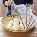 BambuFresh – Cesto de Bamboo com Cobertura de Tela Retrátil Protetor de Alimentos
