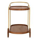 Carrinho Bar Gourmet Retrô em Madeira e Metal Dourado 90 cm