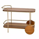 Carrinho Bar Grande em Madeira e Metal Dourado 103 cm