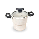 Cuscuzeiro 14cm Antiaderente Teflon Tampa de Vidro Cozimento Rápido e Sem Grudar
