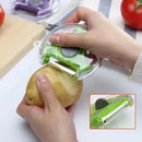 Descascador de Frutas e Legumes Cozinha Spin 360° Ralador Queijo 3 Lâminas