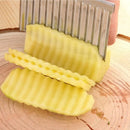 Faca Corte Batata Ondulada Legumes Cozinha Aço Inox Chips 20,5 x 6,5 x 2cm