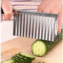 Faca Corte Batata Ondulada Legumes Cozinha Aço Inox Chips 20,5 x 6,5 x 2cm