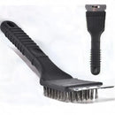 Kit 2 Escovas para Grelha com Cerdas de Aço e Raspador  Limpa Churrasqueira Multiuso