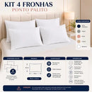 Kit com 04 Fronhas Avulsas Brancas Liquidação 400 Fios
