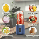 Mini Liquidificador Elétrico 6 Lâminas  Chega de Suco Fraco e Difícil de Fazer! Misture Tudo em Segundos Onde Estiver