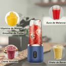 Mini Liquidificador Elétrico 6 Lâminas  Chega de Suco Fraco e Difícil de Fazer! Misture Tudo em Segundos Onde Estiver
