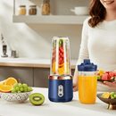 Mini Liquidificador Elétrico 6 Lâminas  Chega de Suco Fraco e Difícil de Fazer! Misture Tudo em Segundos Onde Estiver