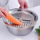 Ralador 3 em 1 - Inox com Tigela e Escorredor Multiuso - Entrega Grátis