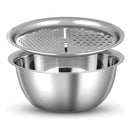 Ralador 3 em 1 - Inox com Tigela e Escorredor Multiuso - Entrega Grátis