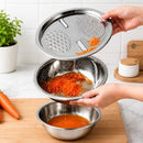 Ralador 3 em 1 - Inox com Tigela e Escorredor Multiuso - Entrega Grátis