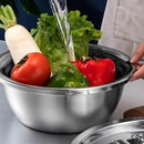 Ralador 3 em 1 - Inox com Tigela e Escorredor Multiuso - Entrega Grátis